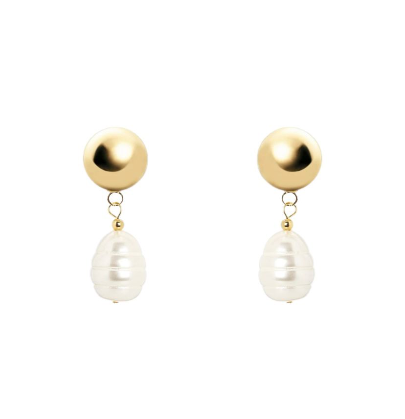Orecchini calottina e perla barocca Leila - Oro
