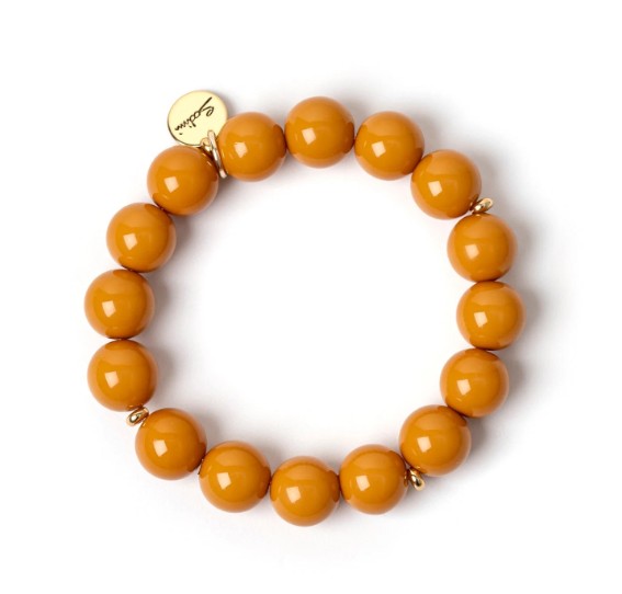 Bracciale elastico a boule Chantal - Senape