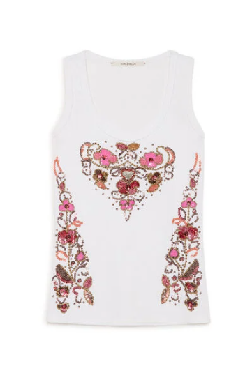 CANOTTA PRECIOUS EMBROIDERY ROSA