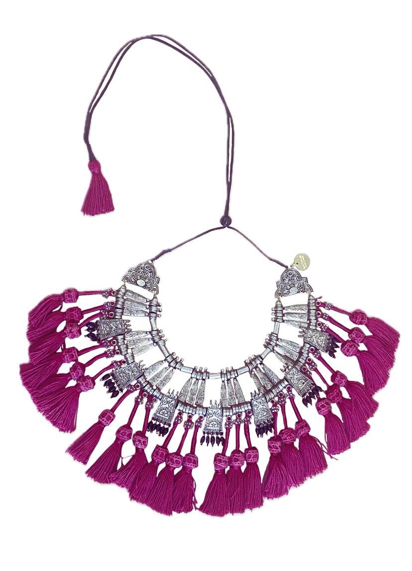 COLLANA ETHNIC METAL FUXIA