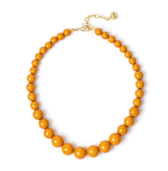 Collana corta a boule degradè Chantal - Senape