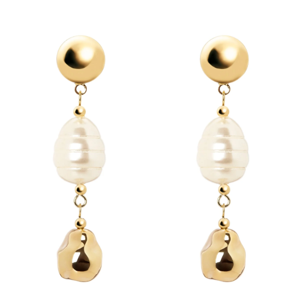 Orecchini calottina e perle Leila - Oro