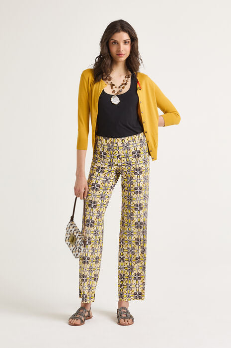 PANTALONE CALEIDO FLOWER GRIGIO