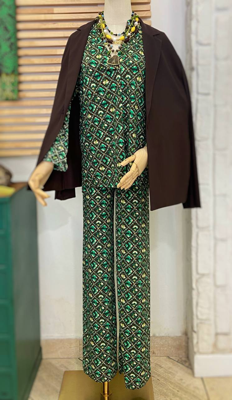 PANTALONE DIAMOND PRINT VERDE