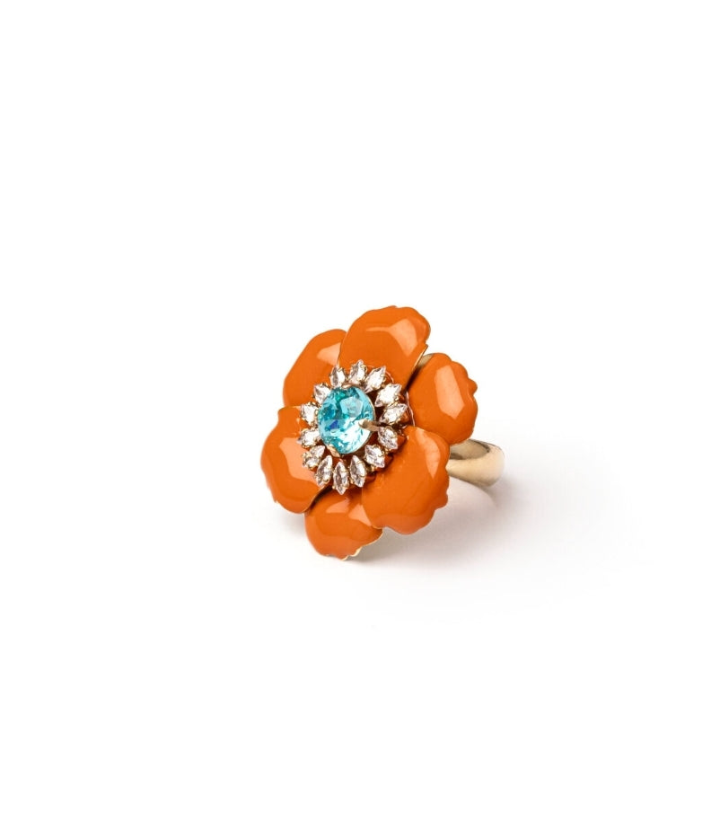 ANELLO CON FIORE ARANCIO GALEN