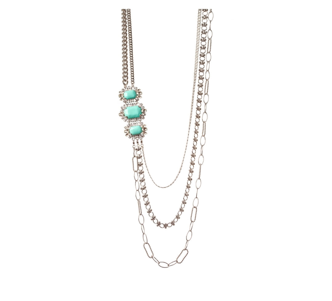 COLLANA MULTIFILO FAVILLE TURCHESE