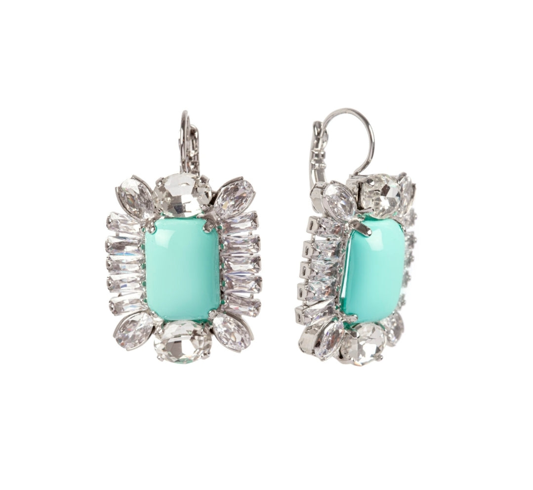 ORECCHINI CON GRANDE CHARM FAVILLE TURCHESE