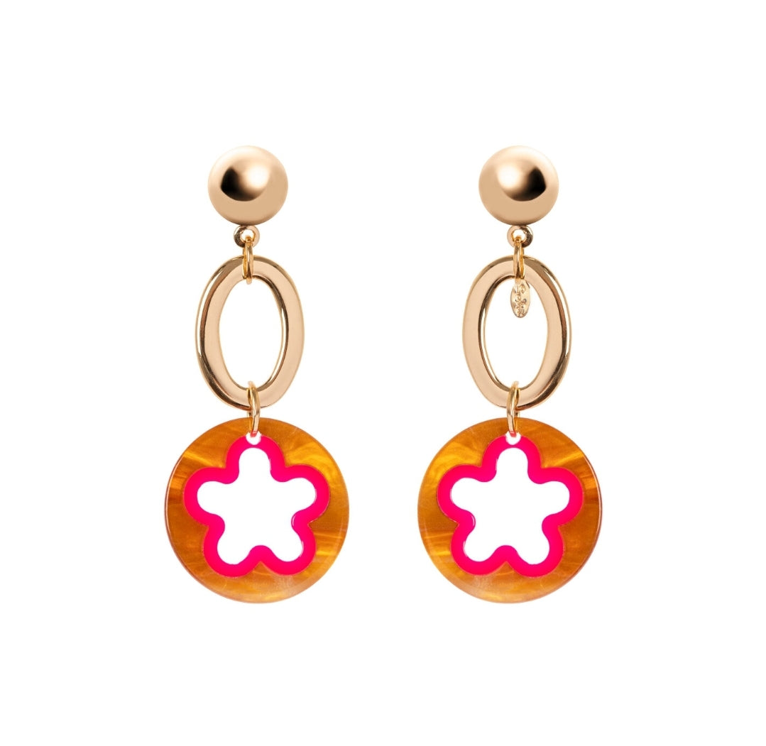 ORECCHINI CON ANELLO OVALE E DISCHETTO MELODY