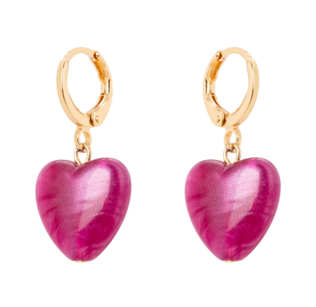 Orecchini cerchietto e cuore Demetra - Viola