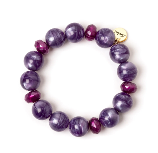 Bracciale elastico a boule Demetra - Viola