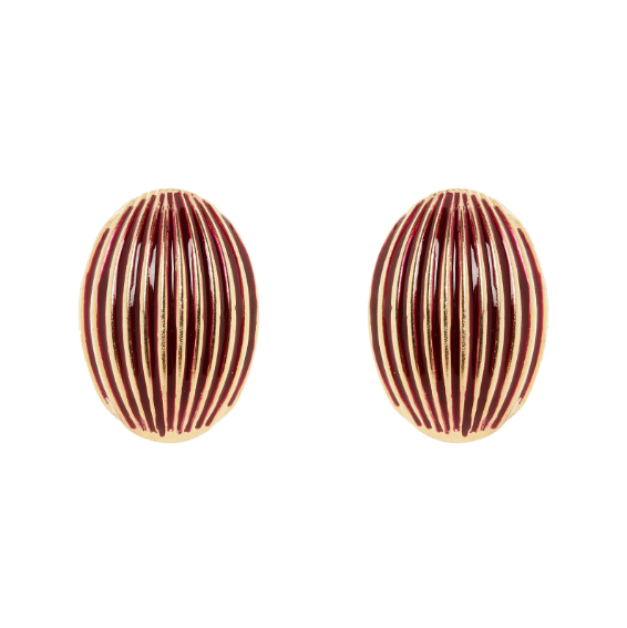 Orecchini con ovale Malena - Rosso