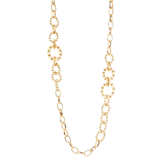 Collana lunga catena e cerchi Drusilla - Bianco