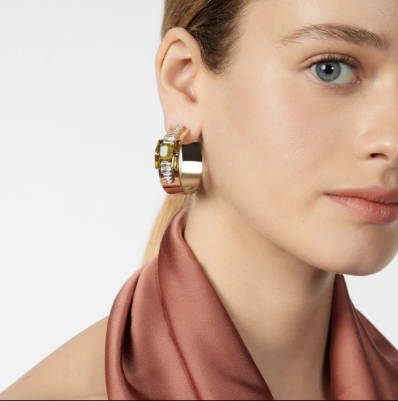 Orecchini a cerchio Semira - Verde