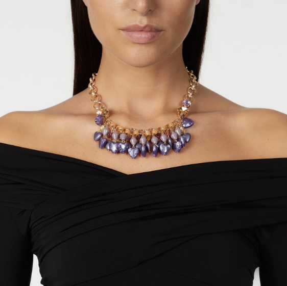 Girocollo con ciondoli Demetra - Viola