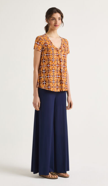 T-SHIRT CALEIDO FLOWER ARANCIO