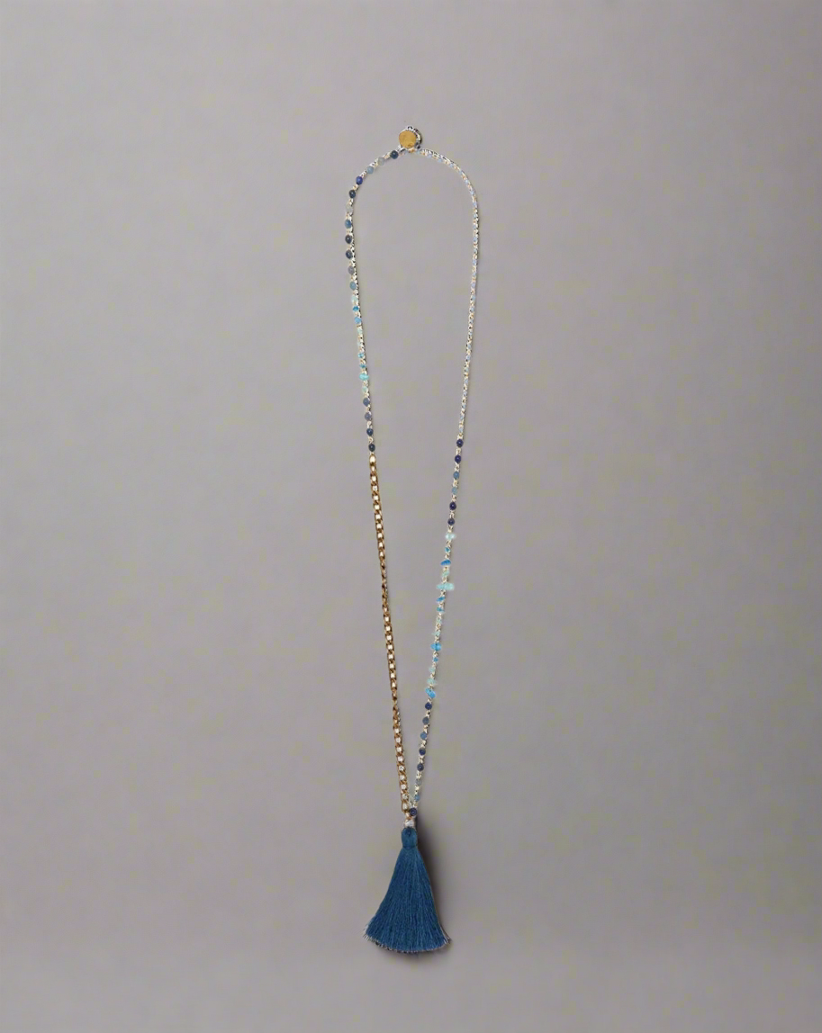 COLLANA STONES & CHAIN BLU