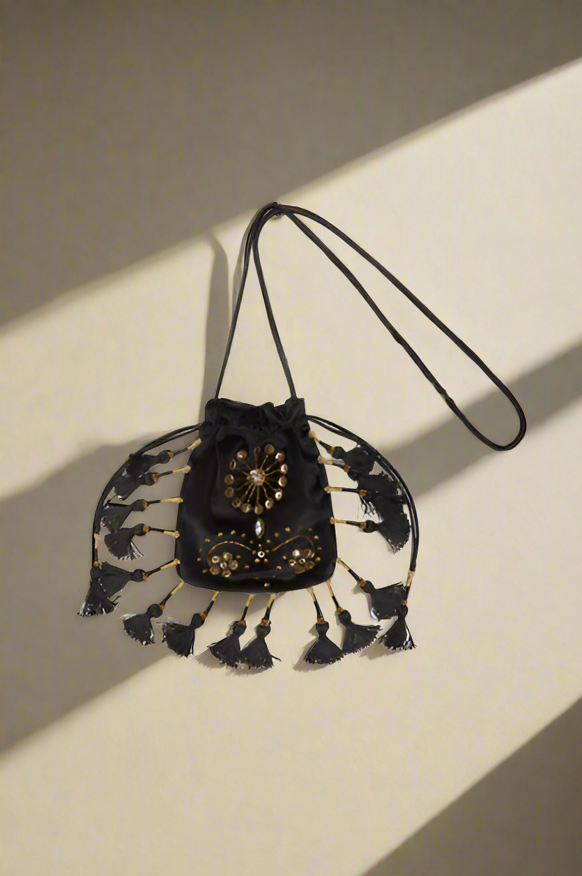 POUCH THE PRECIOUS VELVET - Nero