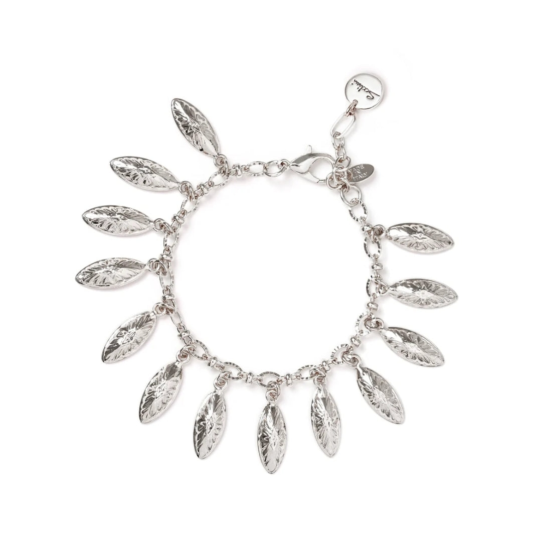 BRACCIALE CON CIONDOLI A FOGLIA ARGENTO AMARANTA