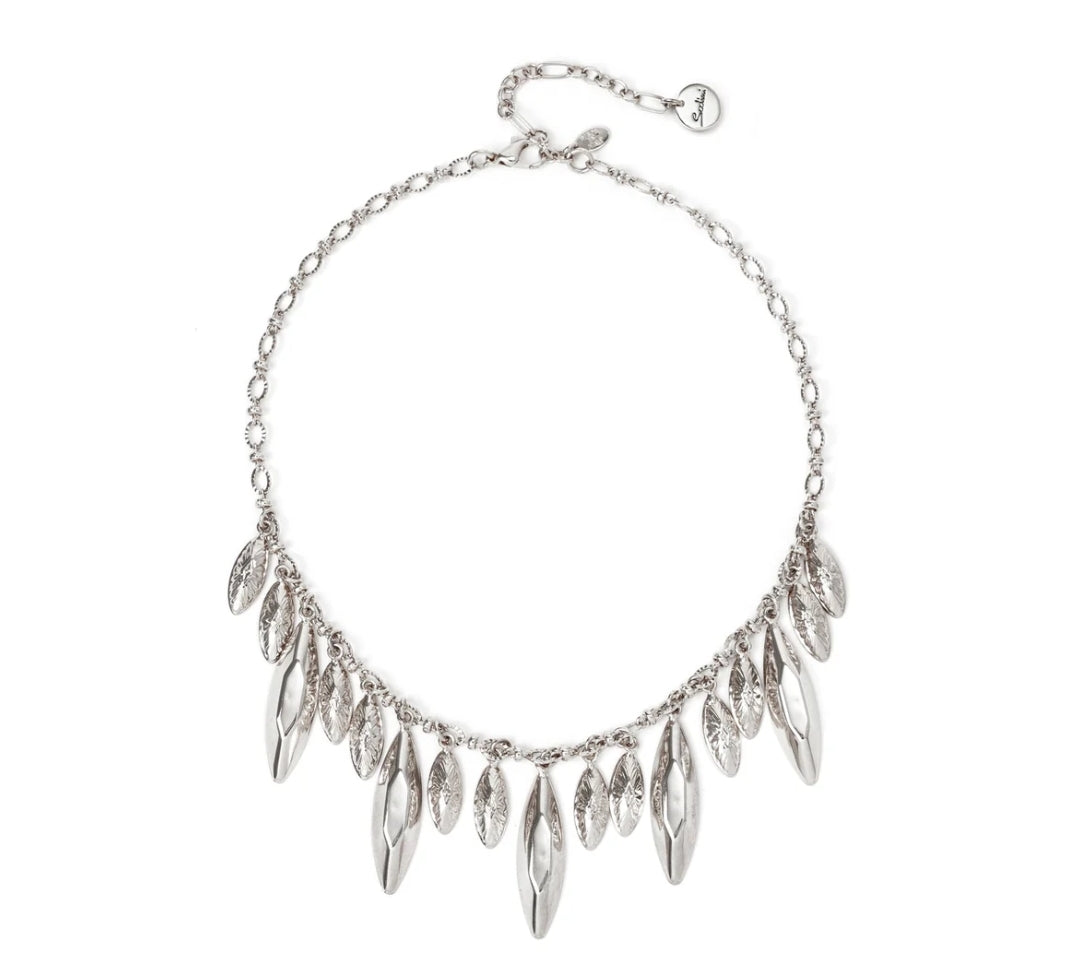 COLLANA CON CIONDOLI A FOGLIA ARGENTO AMARANTA