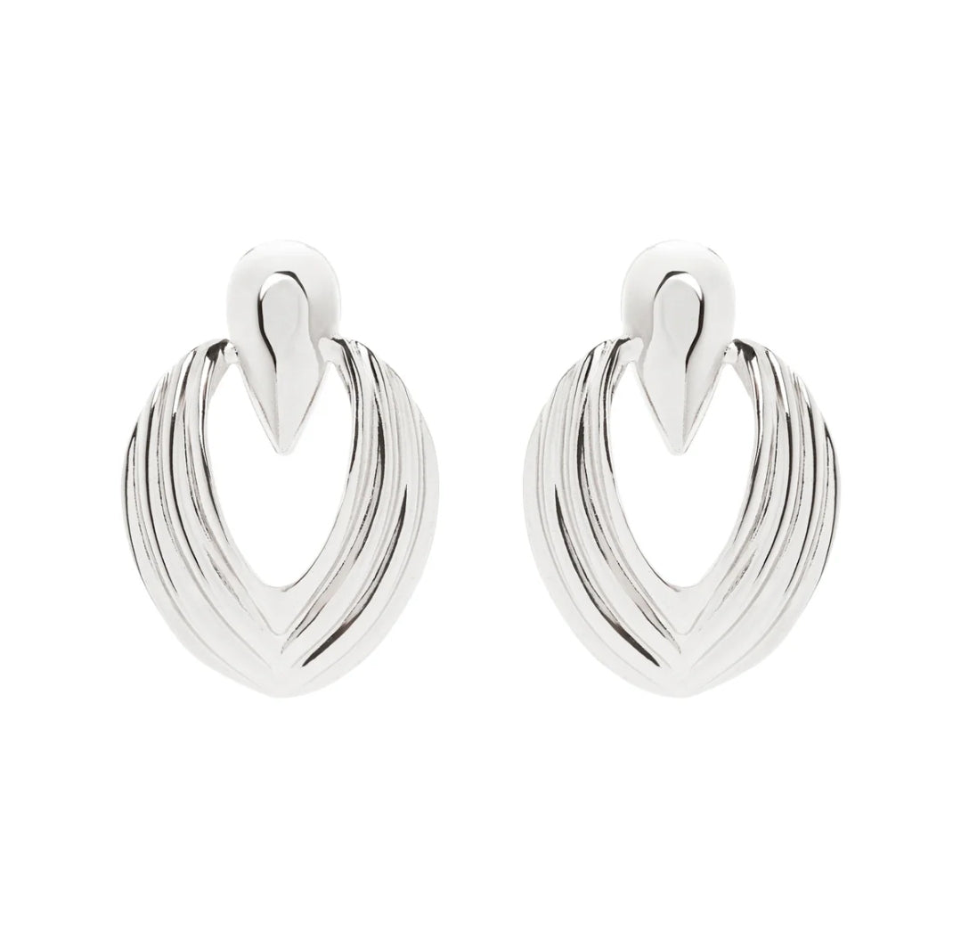 ORECCHINI OVALI CON GOCCIA ARGENTO AMARANTA