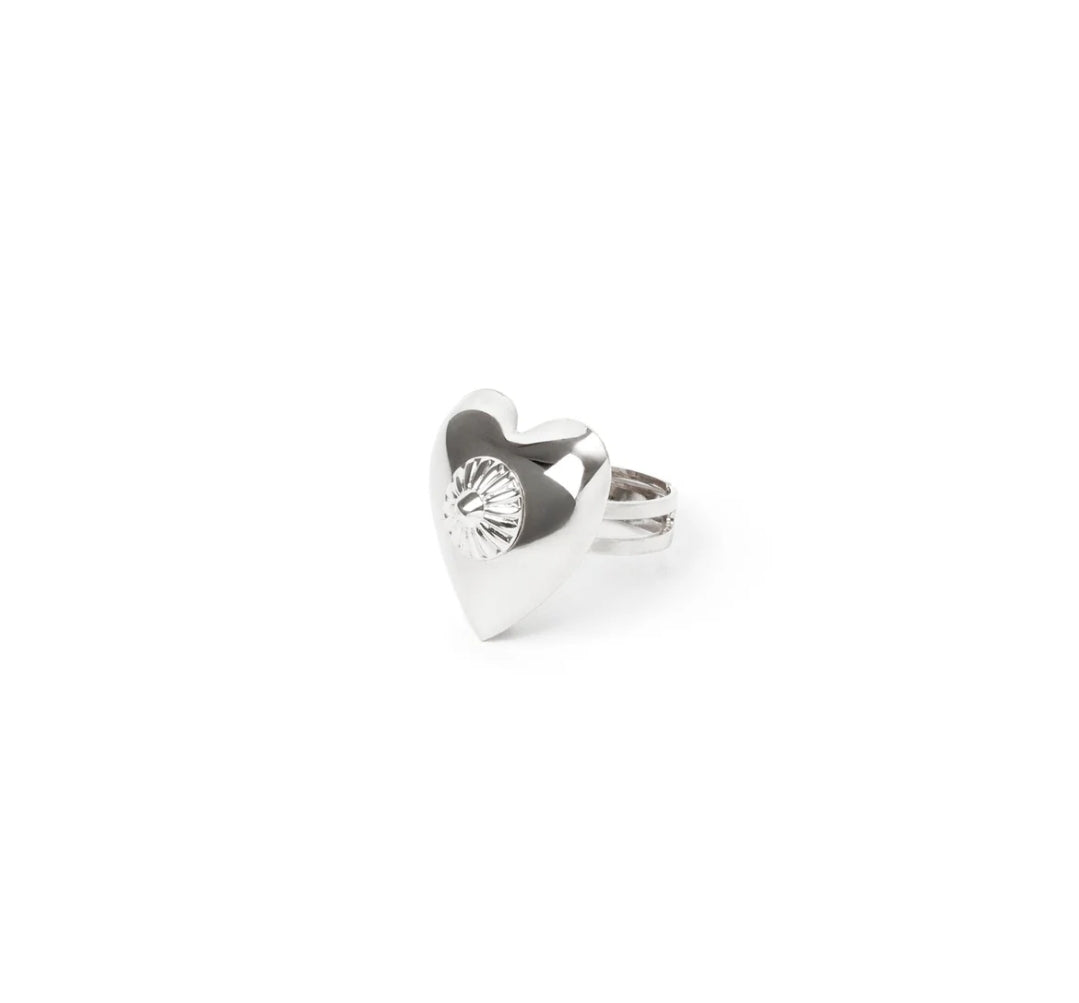 ANELLO CUORE ARGENTO AMARANTA