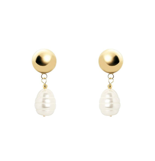 Orecchini calottina e perla barocca Leila - Oro