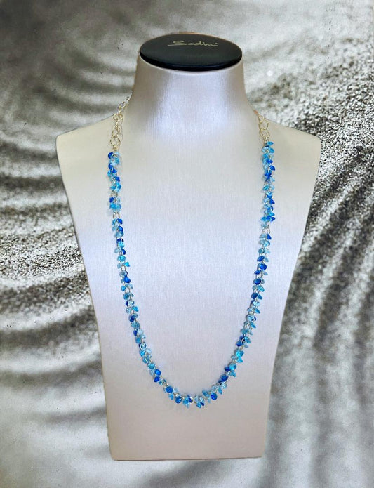 Collana media con piccoli zirconi Blu Kristall