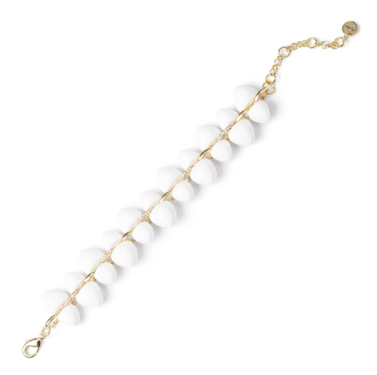 BRACCIALE CON GRANDI GEMME PUPA - BIANCO