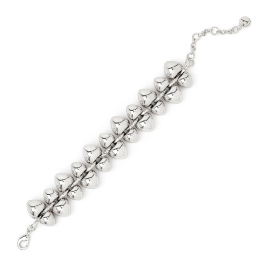 BRACCIALE CON GEMME METALLO PUPA - ARGENTO