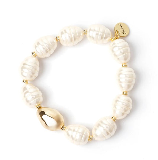 Bracciale elastico perle barocche Leila - Oro