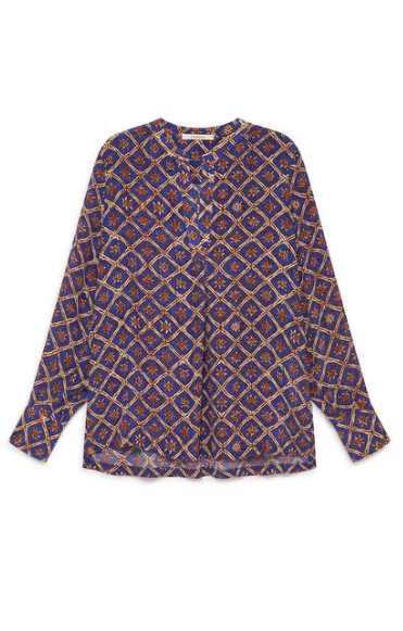 CAMICIA MAGNOLIA BATIK BLU