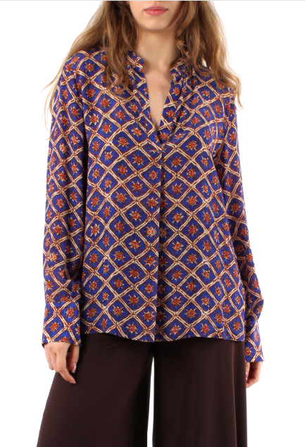 CAMICIA MAGNOLIA BATIK BLU