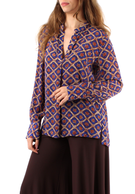 CAMICIA MAGNOLIA BATIK BLU