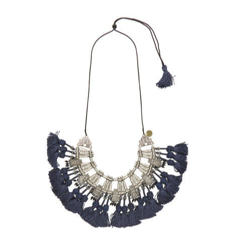 COLLANA ETHNIC METAL BLU