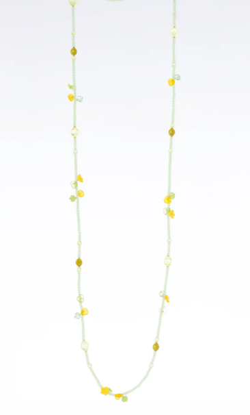 Collana lunga elastica LEI - Lime e Gialli