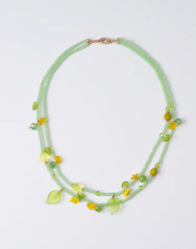 Collana girocollo a doppio filo LEI - Lime e Giallo