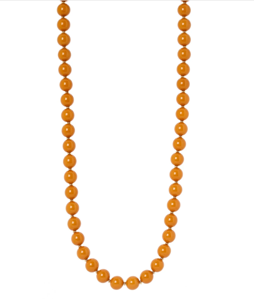 Collana lunga a boule cromatiche Chantal - Senape