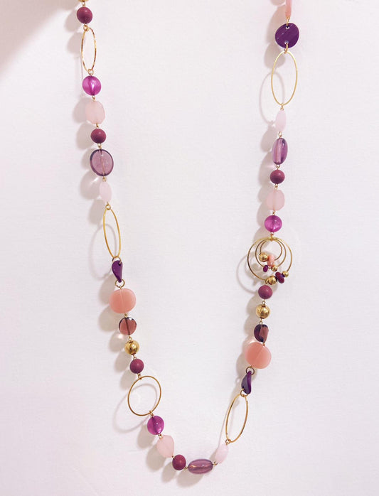 Collana lunga con cerchi oro Sleeping Satellite - Viola