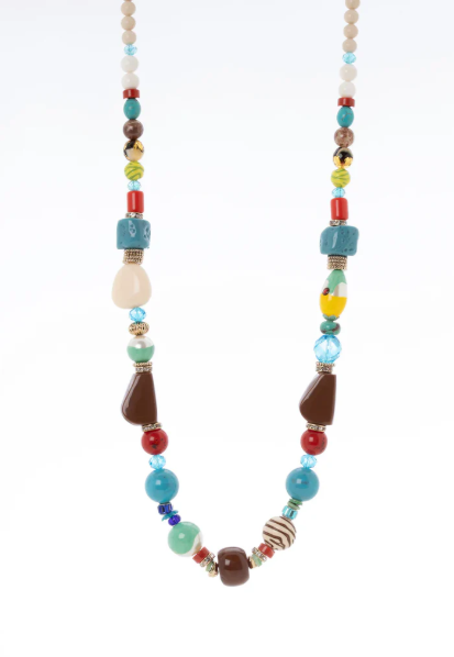 Collana lunga variopinta Partenope - Multicolor
