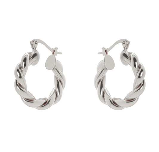 Orecchini a cerchio twist Domus - Argento