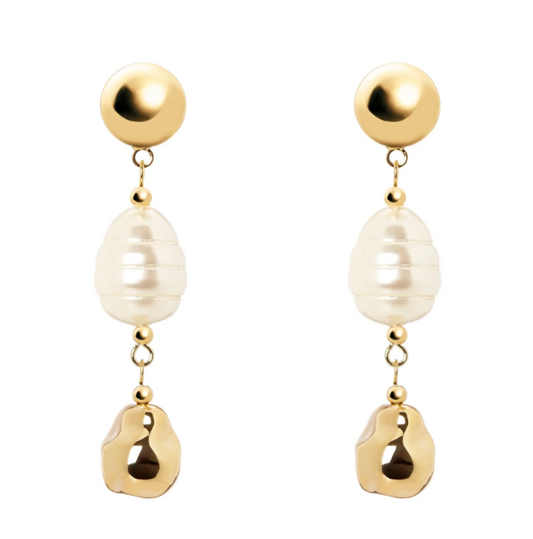 Orecchini calottina e perle Leila - Oro