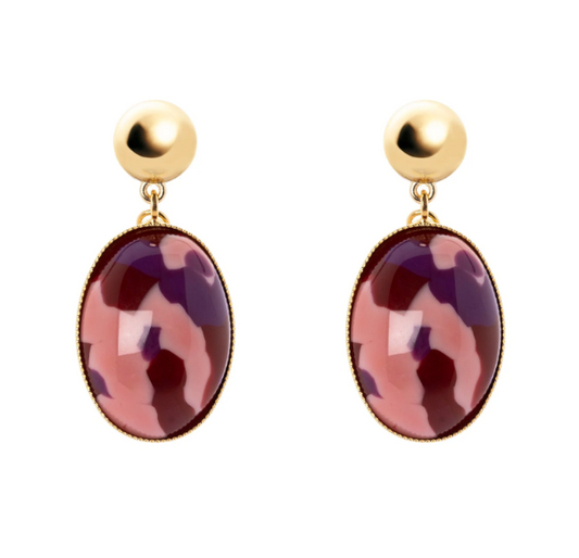 Orecchini cupolina e cabochon Sleeping Satellite - Viola