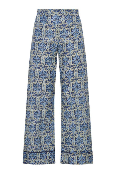 PANTALONE FLOWER BATIK BLU