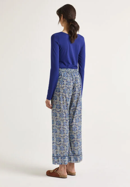 PANTALONE FLOWER BATIK BLU
