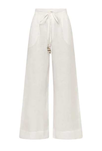 PANTALONE SUMMER LINEN BIANCO