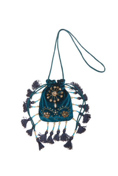 POUCH THE PRECIOUS VELVET - Blu Scuro
