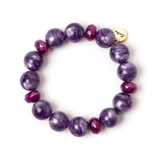 Bracciale elastico a boule Demetra - Viola