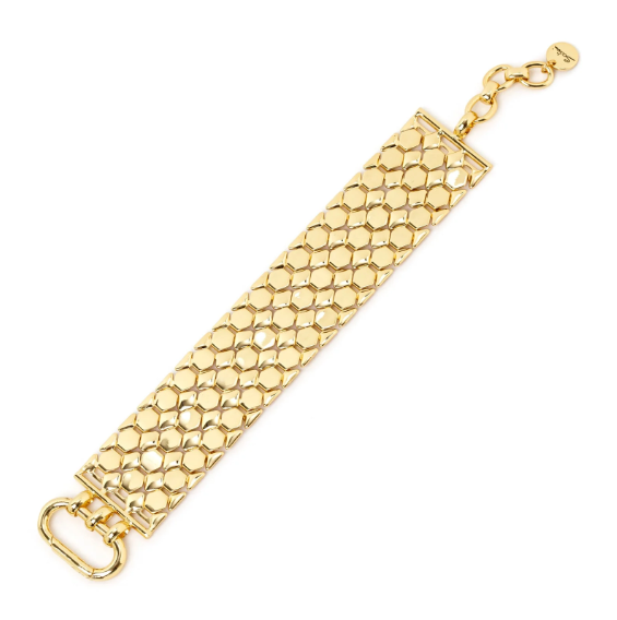 Bracciale con fascia a placchette geometriche Brienne - Oro