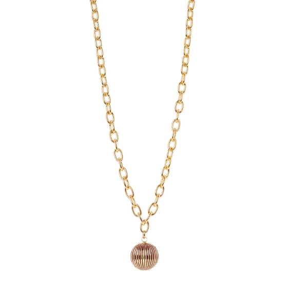 Collana lunga catena semisfera Malena - Rosso