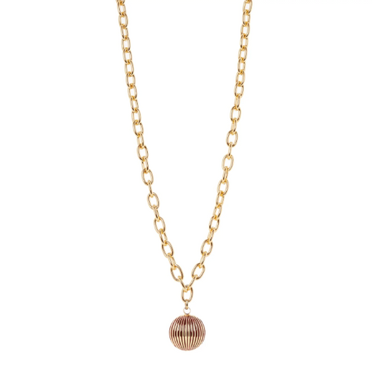 Collana lunga catena semisfera Malena - Rosso